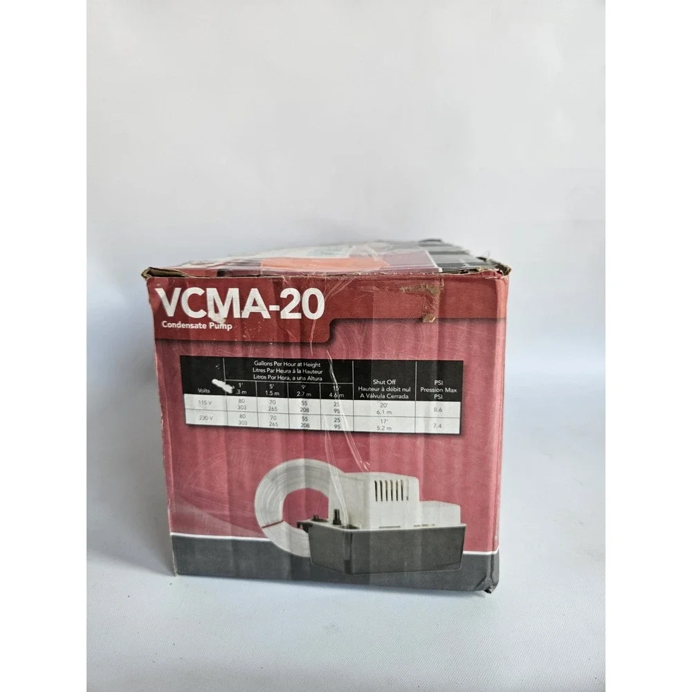 Little Giant VCMA-20ULST Condensate Pump 80 GPH 115V 20ft Tube 554436